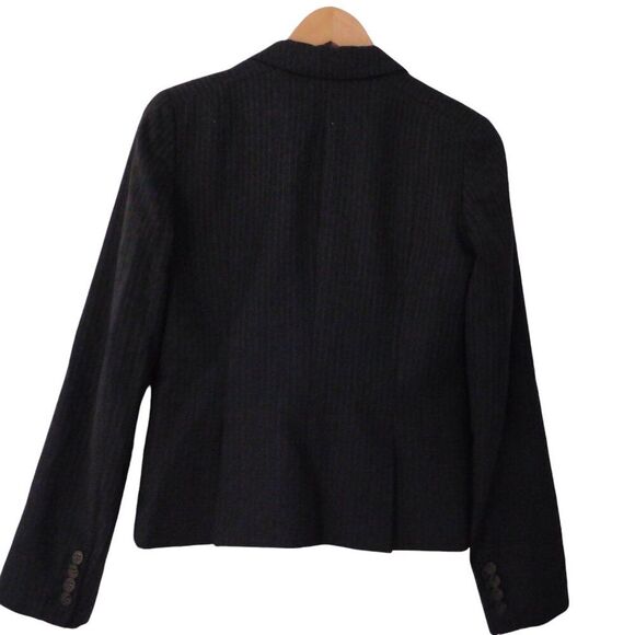 J Crew Womens Super 120s 100% Wool  Button Blazer Jacket Size 4 Gray Pinstripe - Picture 7 of 8